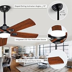 42"Wooden Ceiling Fans with Remote Control with