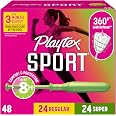 Playtex Sport Tampons, Multipack Regular/Super, Fragrance Free, 48 ct