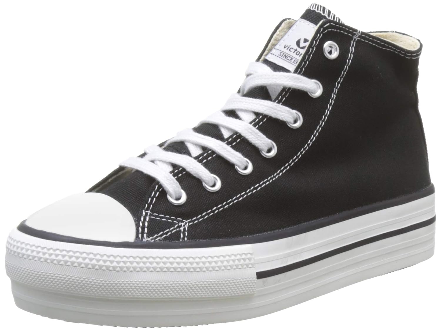 Zapatillas Lona Tribu Doble Canvas Mid Boot Trainers Blancas Victoria |  Querol