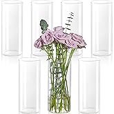 DYMFADFB 7pcs Glass Cylinder Vases for Centerpieces - 8 Inch Tall Glass Vases for Flower, Clear Flower Vase Bulk Floating Candle Vase for Table Centerpiece Wedding Home Décor