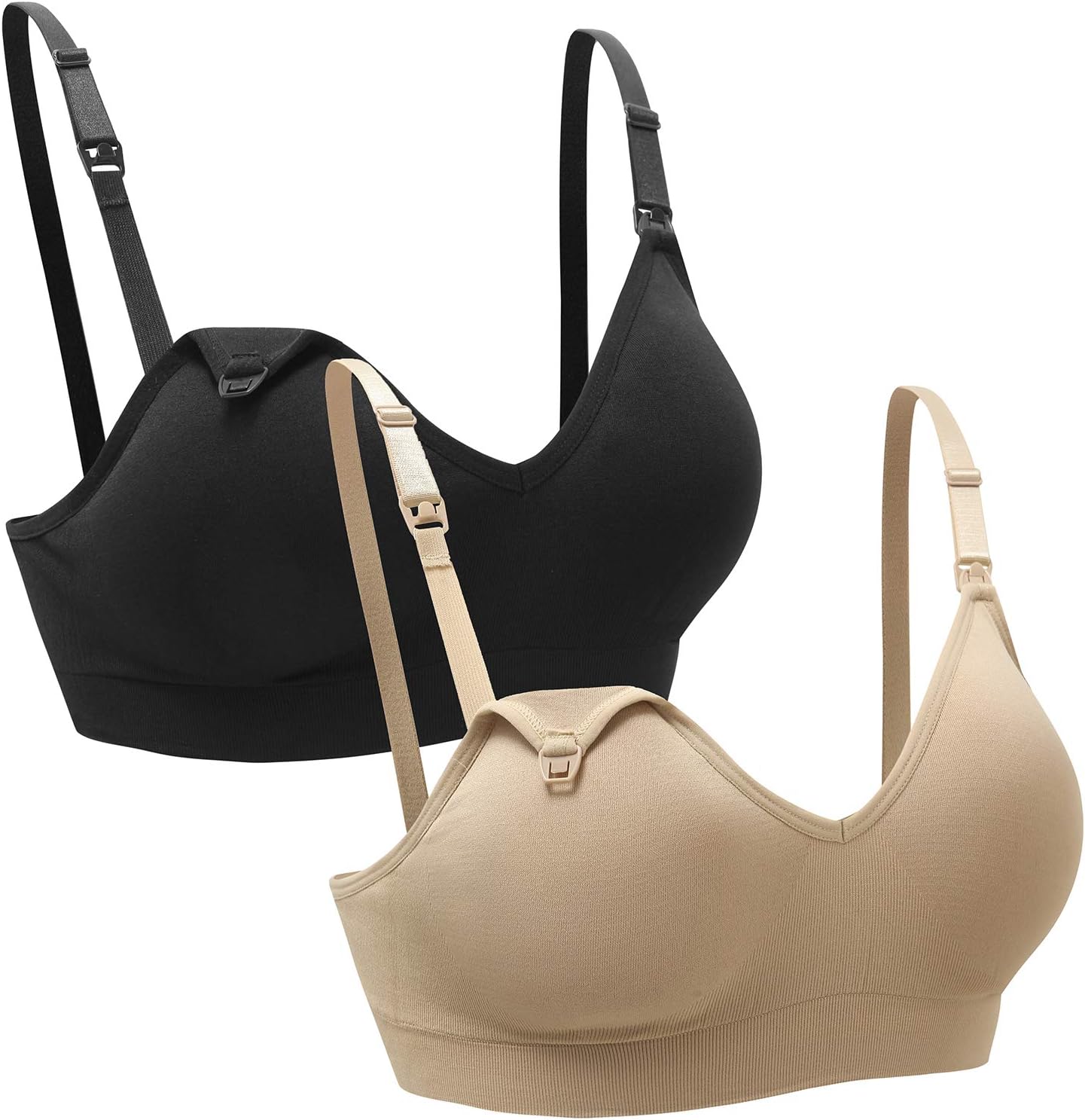 Nursing Bra Wireless Deep V Neck Sleeping Nursing Maternity Bra for Breastfeeding Pregnancy