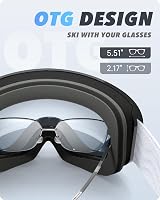 RIOROO Ski Goggles 2026 OTG Spherical Lens 112 UV Protection Helmet Compatible view 4