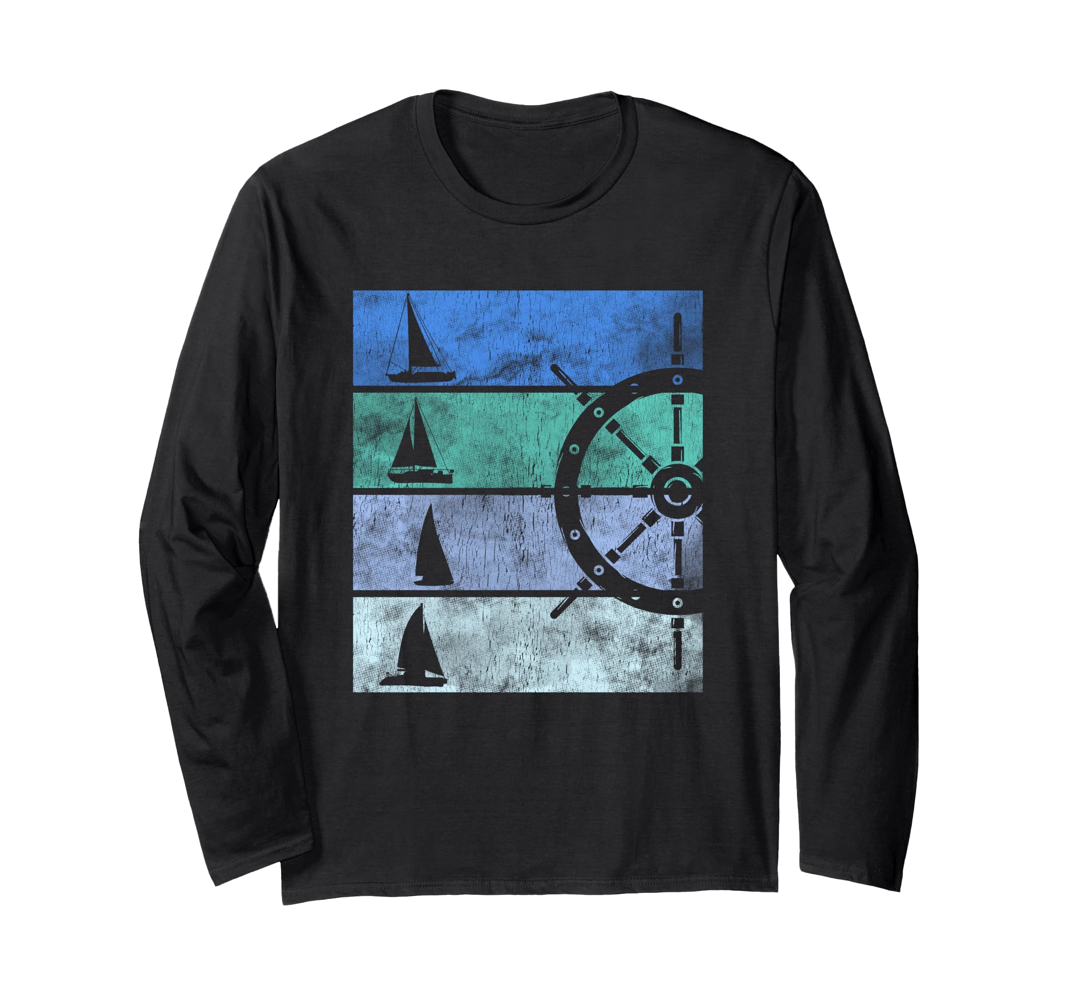 Sailing Boat Sailor Nautical Ship Rudder Long Sleeve T-Shirt