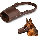 Hide &amp; Drink, Leather Dog Muzzle Guard, Secure Pet Accessory, Pitbull German Shepherd &amp; Any Breeds, Small Medium Large, Handmade (Large)