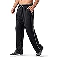 MAGNIVIT Men's Lightweight Sweatpants Loose Fit Open Bottom Mesh Athletic Pants with Zipper Pockets
