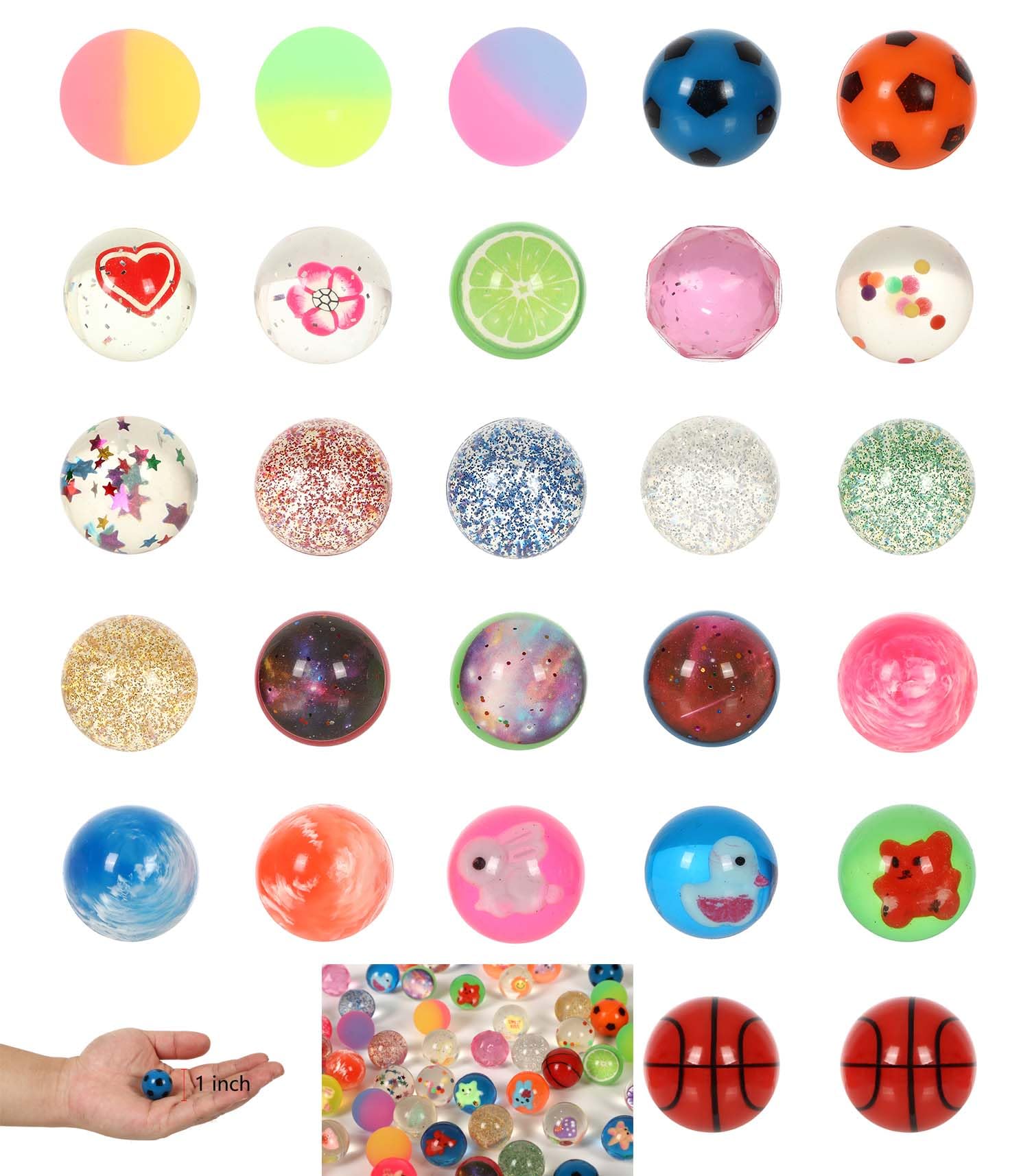 Small Bouncy Balls for Kids Prize box Toys for Kids 3-5 4-8, Mini Party Favors for Kid Classroom Treasure Box Prize, Rubber Balls Easter Goodie Bag Stuffer Pinata Stuffers Kid Party Bag Fillers 27pcs