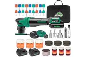 BATOCA S4 Cordless Multi-Polisher-Set, with 2Pcs 12V 2.5Ah Batteries, RO&DA Car Buffer Polisher, 1&3inch Mini Brushless Polisher for Car Detailing, Complete Accessories Kit
