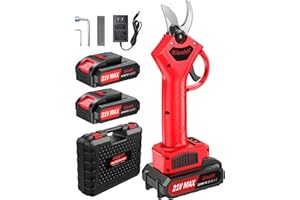 Eioehtl Electric Pruning Shears, Upgraded Brushless Motor, 1.4" Cutting Diameter, 2×21V 2000mAh Batteries – for Trees, Shrubs & Vineyards – FCC/CE Certified