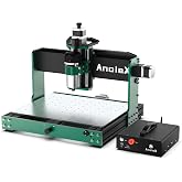 AnoleX CNC Router Machine 4030-Evo Ultra 2, All-Metal XYZ Axis Dual Steel Linear Guides &amp; Ball Screws with 800W Trim Router for Metal Aluminum Brass Wood Acrylic PCB