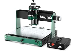 AnoleX CNC Router Machine 4030-Evo Ultra 2, All-Metal XYZ Axis Dual Steel Linear Guides & Ball Screws with 800W Trim Router for Metal Aluminum Brass Wood Acrylic PCB