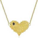 MTMY Gold Pendant Necklace 14K Gold Plated Dainty Gold Heart Waterdrop Circle Round Pendant Necklace for Women Delicate Necklace Minimalist Jewelry