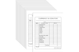 Dinifee 2000 Pcs Currency and Coin Record Forms 5.5 x 4.25 Inch Paper Currency & Coin Counting Record Sheets Bank Deposit Forms for Fundraiser Church or Christian College Universities