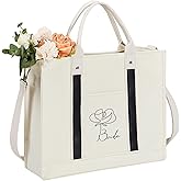 AW BRIDAL Monogram Canvas Tote Bag for Chrismas, Bridal Shower, Retirement, Birthday Gifts for Women Mom Wife Sister Friends