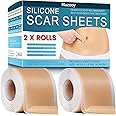 Silicone Scar Sheets (2 Rolls), Medical Grade Silicone Scar Tape, Scar Removal Strips for Acne, Burn Scars C-Section & Keloid Surgery Scars Sheets Treatment Sheets - 8 Month Supply
