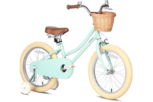 Petimini Girls Bike with Basket for 2-12 Years Old Kids, 12 14 16 18 20 Inch Bicycle with Bell Training Wheels, Multiple Colors