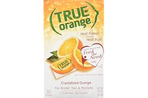 TRUE CITRUS TRUE ORANGE Water Enhancer, Bulk Dispenser Pack - 32 Count (Pack of 1) | Zero Calorie Flavoring | For Water, Bottled Iced Tea, & Recipes Flavor Packets Made with Real Oranges