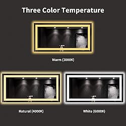 LOAAO 66"X40" LED Mirror for Bathroom, Lighted