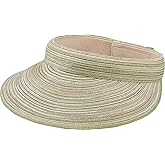 San Diego Hat Company Women's Mixed Braid Brim Visor with Velcro, Sun Hats for Women