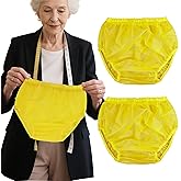 Florith Adult Plastic Pants Waterproof Underwear Diaper Cover for Men and Women - Reusable Incontinence Protective Briefs Leakproof Rubber Pants 2Pcs (Yellow, XL)