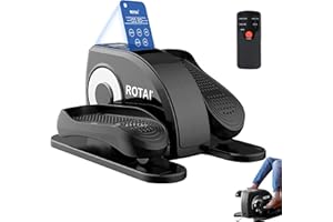 ROTAI Under Desk Elliptical Machine for Seniors Rehab Electric Seated Leg Foot Pedal Exerciser Bike, Portable Trainer for Home & Office with Remote and LCD Monitor