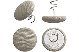 Primpins Long Upholstery Pins - Classic Linen - 20 Colors Available - Fabric Covered Button Twist Pins - Keeps Furniture Covers in Place (Set of 12, Taupe)