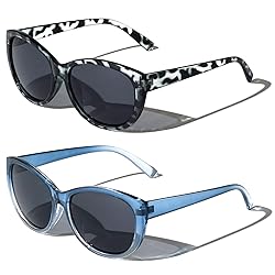 V.W.E. 2 Pairs Women Outdoor Reading Sunglasses