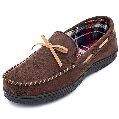 flannel lined mens slippers