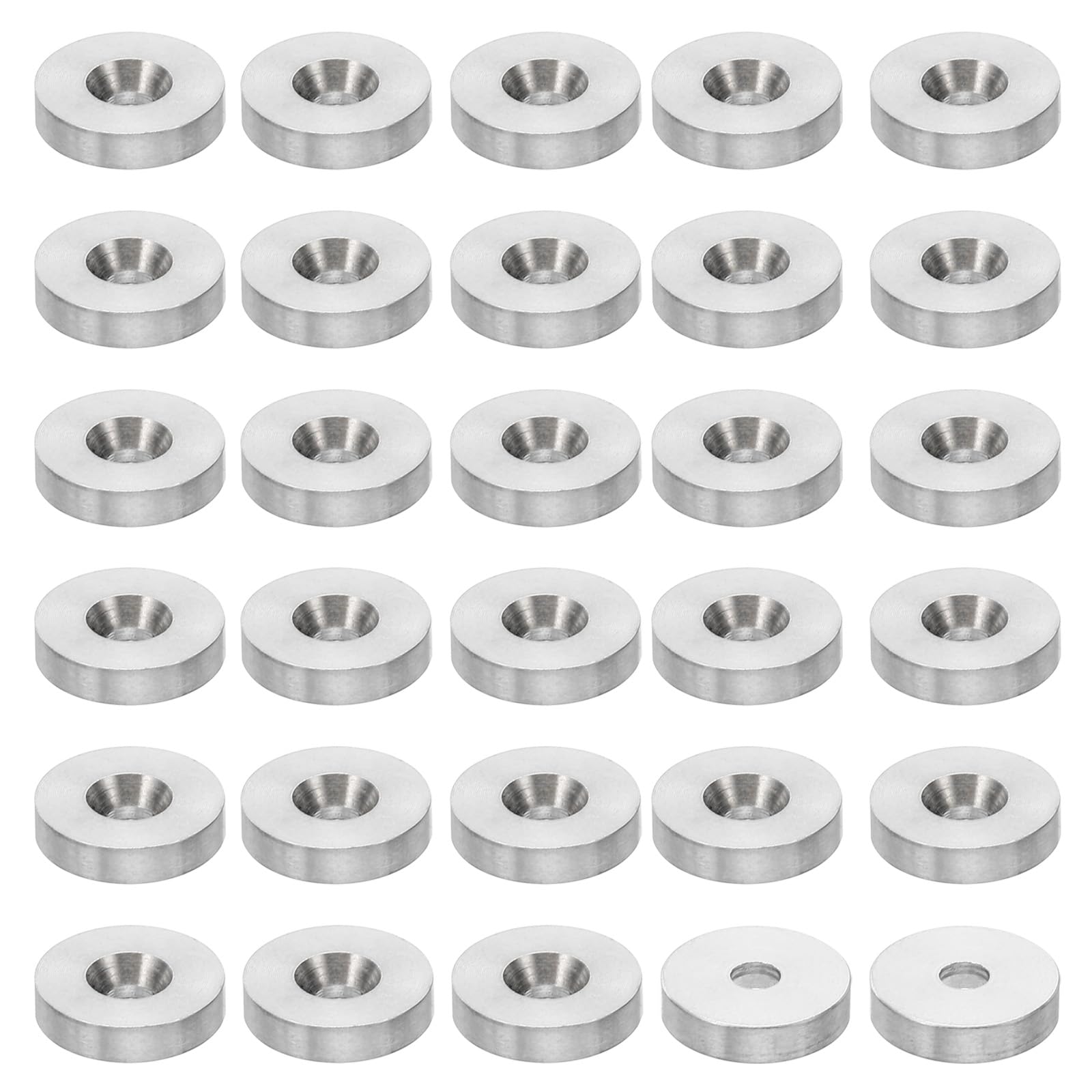 PATIKIL M3 Finish Countersunk Washer, 30pcs 13mm Dia. 3mm Tall Solid 304 Stainless Steel CNC Cup Washer Flat Screw Head Gasket for Constructions