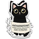 Bliss Monkey Co. (2 Pack) Antidepressant Cute Cats Bumper Sticker - Cat Lover Cat Mom - 5 Inches On Longest Side - Premium Quality Vinyl - Made in USA