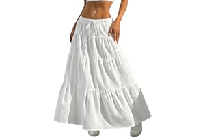 Verdusa Women's Boho Skirt Flowy Flared Ruffle Summer Long Maxi Skirts Going Out Outfits