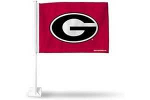 Rico Industries NCAA Georgia Bulldogs - Red G Car Flag with included Pole