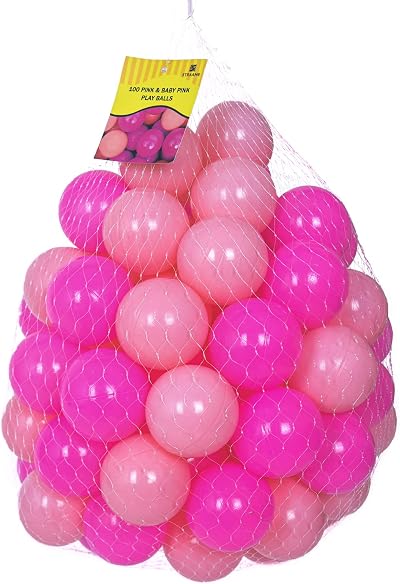 Straame Playballs Soft Pit Balls 500 Pink Baby Pink Colourful Safe Toy Set