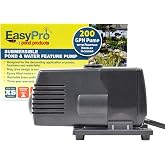 EasyPro EP200 Submersible Mag Drive Pond Pump, Max Flow 200 Gallons-Per-Hour