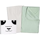 BubblePanda Rayon Made from Bamboo Baby Swaddle Blanket,2 Pack Soft & Breathable Receiving Blankets for Infant Newborn, Swaddle Wrap for Babies Girl and Boy, 47 x 47 Inch, (Sage & Oat)