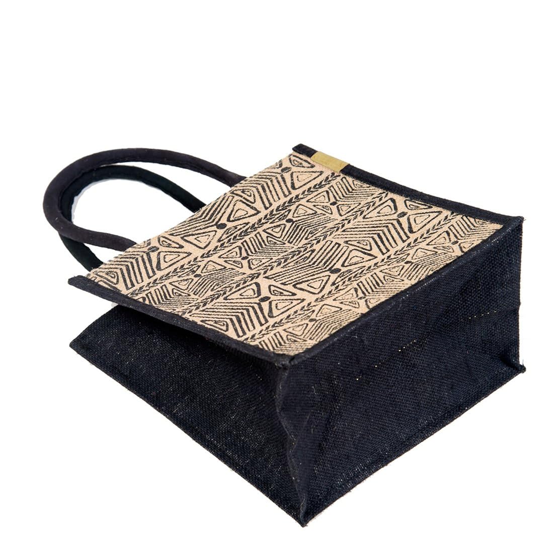 h&b men's jute multicolour lunch bag