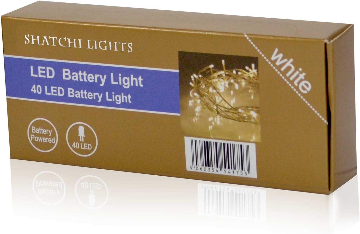 SHATCHI 40 Warm White LED Lights Clear Cable Battery Operated Fairy String Christmas Tree Wedding Party Birthday Garden Party Window Decorations - Image 3