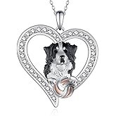 CVRAVO Bernese Mountain Dog Gifts 925 Sterling Silver Dog Necklace Cute Animal Jewelry Gifts for Women