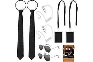 Dreamtop Agent Costume Set - Secret Security Guard Costume Accessories for Halloween Cosplay Party Dress Up