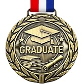 Donrime 2026 Graduation Medal - 3 Inch Gold Award Medals with Neck Ribbons for Graduates, Classroom Rewards for Teachers, School Competitions, Sports Events
