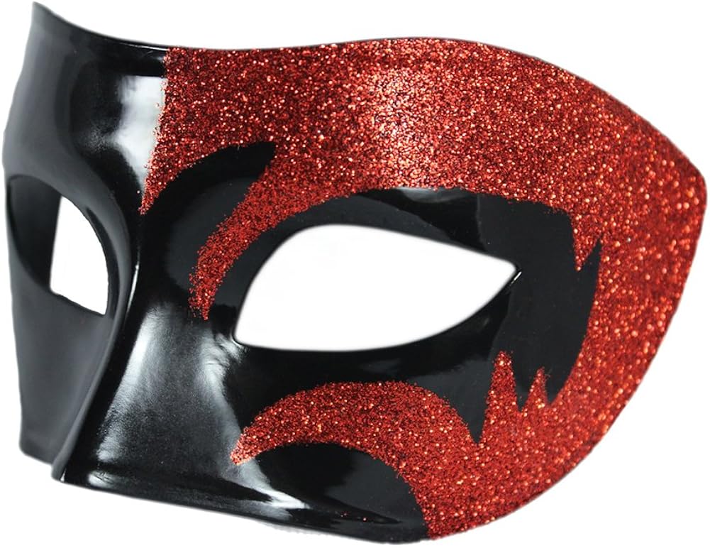 black and red masquerade dress