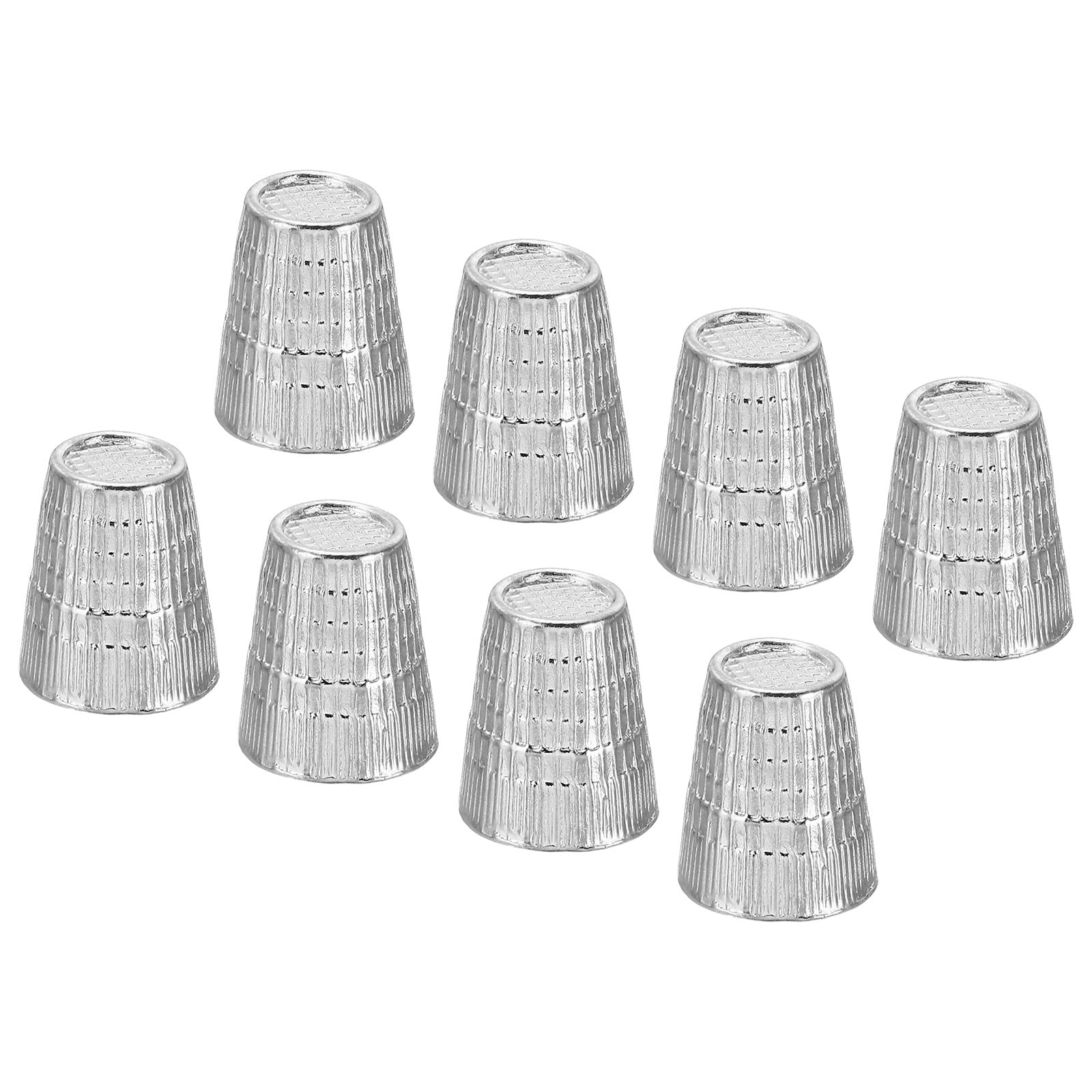 PATIKIL Metal Sewing Thimbles, 8 Pcs Sewing Thimble Finger Protector Durable Quilting Craft Accessories for Knitting Craft Needlework, Silver