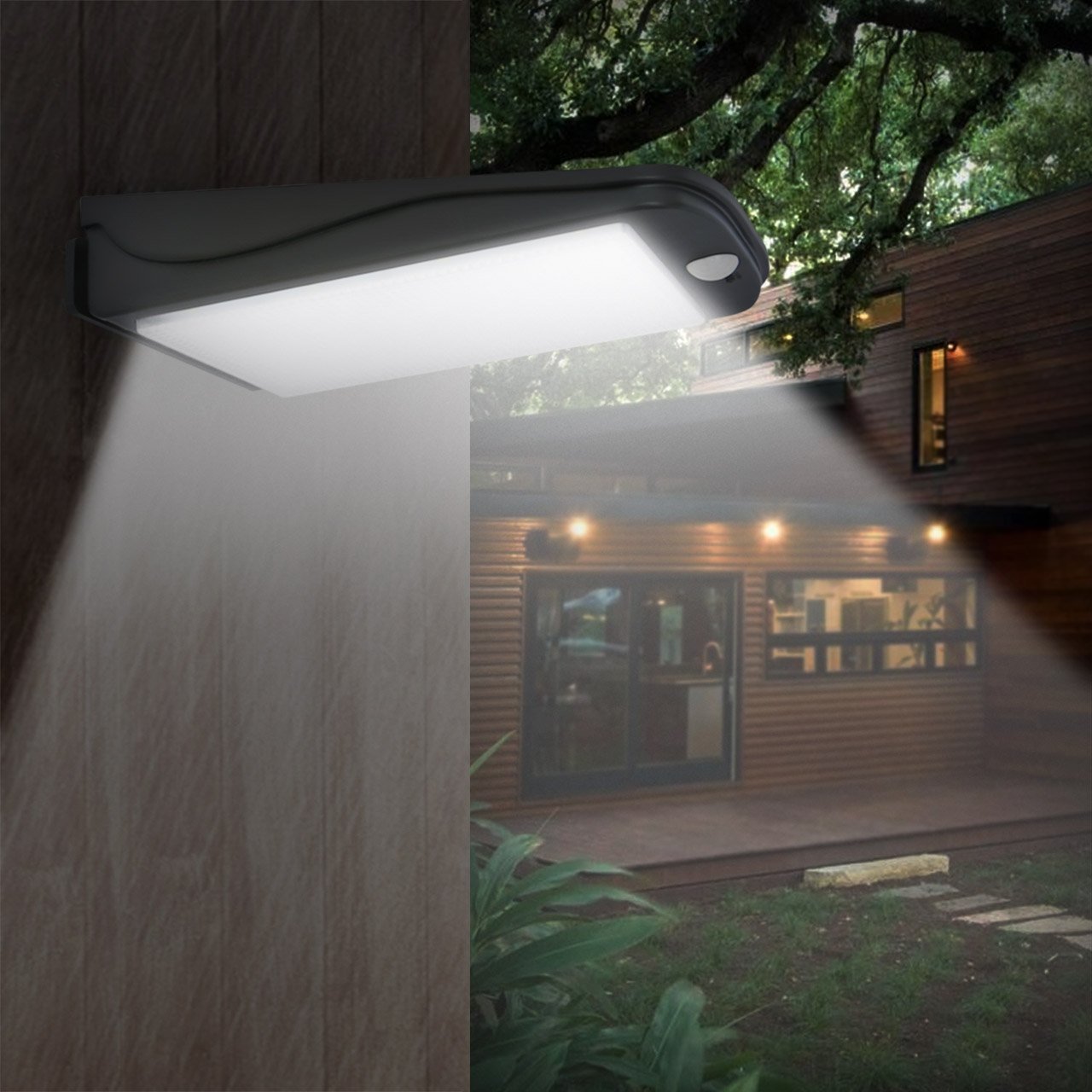 Solar Motion Sensor Lights Outdoor,Aityvert Super Bright 300 Lumen Aluminum Material Spotlight Waterproof Wireless Security Wall Light for Garden,Patio,Deck,Yard,Driveway (2 Pack)