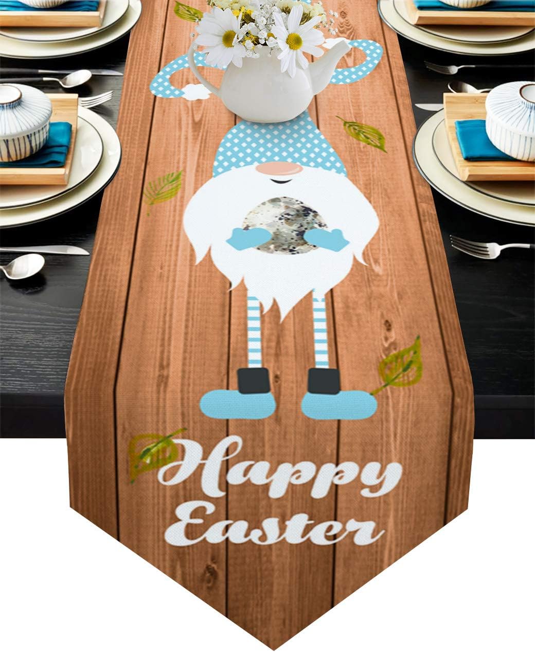 Ruian Store Easter Gnomes Holding Colorful Eggs Table