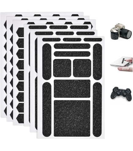 Gosknor 6pcs Anti-Slip Phone Grip Tape Stickers, Universal Adhesive Traction Decals Pre-Cut Grip Strips Patches For Cell Phone Cases, Tablets, Mouse, Game Controllers & Smooth Devices (Transparent