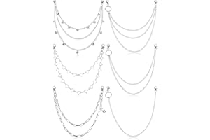 Hicarer 6 Pcs Jeans Chain Belt Waist Pocket Pants Chains Y2k Belt Punk Accessories Body Belly Goth Chain for Women Men