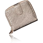 VOICE Align mini type Bi-Fold Wallet wallet Leather made by NEW LIFE in Italy Cowhide ART.Chic Women's Elegant, easy-to-use and beautiful In gift box (PinkGold)
