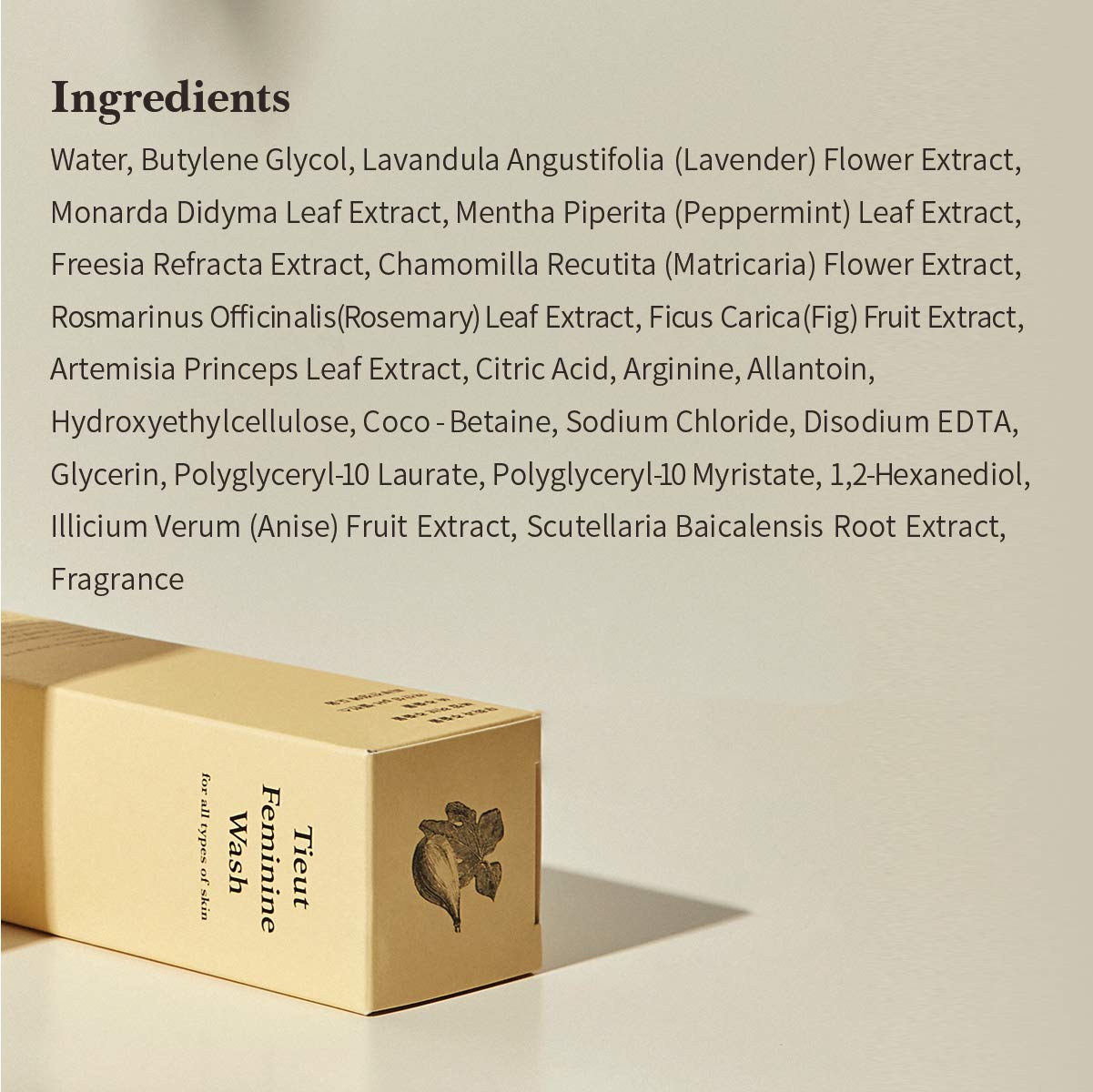 Tieut Feminine Wash 200mL - Women’s Gentle Intimate Feminine Wash vaginal wash for Odor Block and Protection pH Balanced organic Vaginal Soap and Cleanser: Beauty