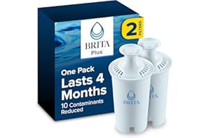 Brita Plus Water Filter, BPA-Free, High-Density Replacement Filter for Pitchers and Dispensers, Reduces 2X Contaminants*, Las