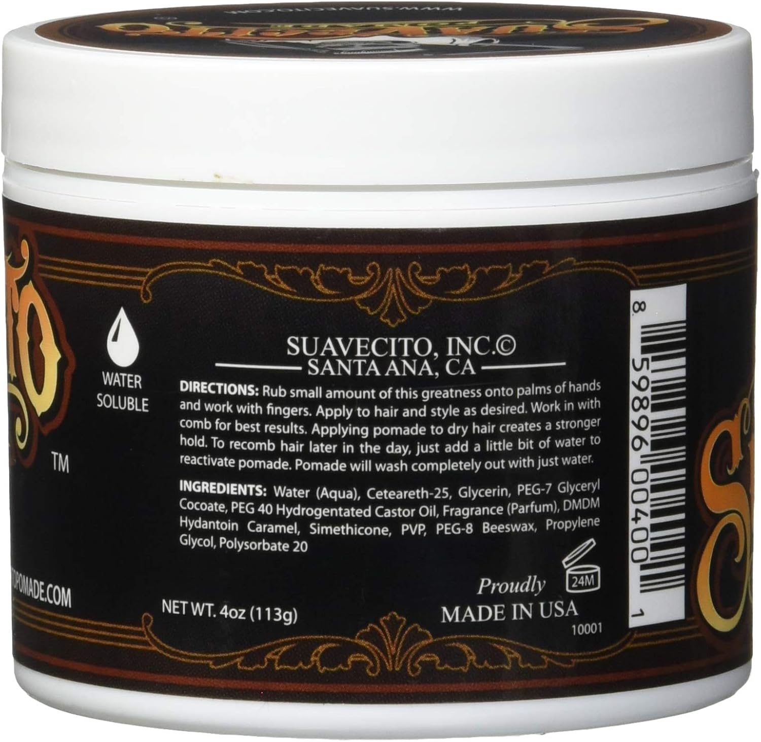 Suavecito Pomade Original Hold, Medium Hold Hair Pomade for Men Medium Shine Water Based Wax, Easy To Wash Out - Image 3