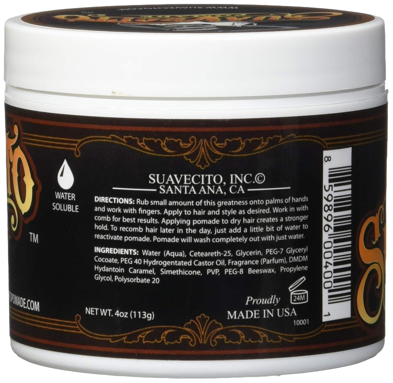 Suavecito Pomade Original Hold, 4 oz, Brown (CV84) : Hair Care Products : Beauty